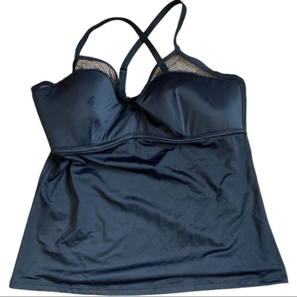 Pour Moi? UK36F swim top black sexy netting cross